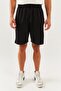Black Comfortable 100% Cotton Combed Cotton Lace Up Short Trendy Men's Shorts with Pockets - 5