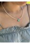 Mother of pearl blue butterfly sand necklace
