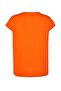 Turuncu Relaxed V Yaka Yırtmaçlı %100 Pamuk Örme T-Shirt TBBSS22BF0036 - 8