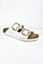 P777517409 White Double-Striped Women's Slippers - 6