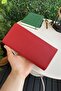 Tampa - Genuine Leather Magnetic Red Wallet with Phone Compartment, 14 Card Compartments - 5