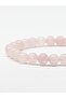Natural Stone Pink Quartz Natural Stone Bracelet Medium Size 6 mm with Stones - 6