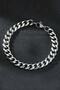 Unisex Stainless Cuban Silver Steel Bracelet - 2