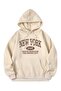 New York Queens Sweatshirt Hoodie Hooded Cotton Oversize