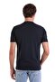 Navy Blue Comfort Fit Plain Polo Collar Rayon Knitwear T-Shirt - 6