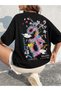 Large Size Colorful Dragon Front and Back Printed Oversize Crew Neck Summer Cotton T-shirt