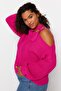 Fuchsia Window/Cut Out Detailed Knitwear Sweater TBBAW23AN00138 - 2