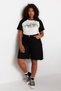 Black High Waist Wide Leg Straight Jeans Shorts Tbbss22Je00012