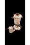 Copper Samovar Heavy Hand Embroidered Rose Flower Pattern Black Thermostat Water Heater Kettle Teapot