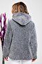 Women's Gray Zippered Fleece Cardigan - 5