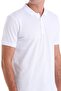 White Comfort Fit Plain 100% Cotton Polo Collar T-Shirt - 4