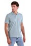Blue Comfort Fit Plain 100% Cotton Polo Collar T-Shirt - 3