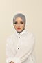 Gray Practical Combed Cotton Shawl - Women's Hijab Velcro Hijab Bonnet