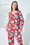Patterned Buttoned Viscose Pajama Set - 2