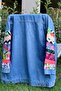 Women's Denim Jacket with Patchwork Detail on the Sleeves - 3