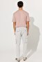 Men's Stone Slim Fit Narrow Cut Cargo Pocket Cotton Flexible Trousers - 5
