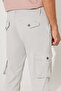 Men's Stone Slim Fit Narrow Cut Cargo Pocket Cotton Flexible Trousers - 6