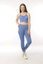 WOMEN'S GREEN MELANGE SEAMLESS FINISHING THIN STRAP BRA TOP AND BOTTOM FITNESS SET - 4
