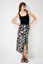 A-Cut Floral Normal Waist Slit Midi Skirt - 2