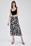 A-Cut Floral Normal Waist Slit Midi Skirt - 5