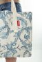 Cloth Bag Blue Flower Pattern Printed Tote Bag - 7