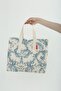 Cloth Bag Blue Flower Pattern Printed Tote Bag - 8