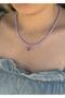 Lilac bead enamel heart necklace - 2