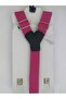 Adjustable 1-9 Years Fuchsia Children's Trouser Suspenders and Bow Tie Set - 4