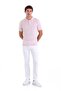 Pink Regular Fit Jacquard Cotton Polo Collar Knitwear T-Shirt - 3