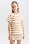 Girl's Striped Short Sleeve T-Shirt B0444a823hs