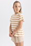 Girl's Striped Short Sleeve T-Shirt B0444a823hs - 4
