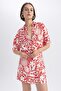 Oversize Fit Printed Short Sleeve Shirt A9136ax23sm - 3