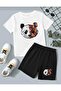 Special Design Panda Printed Girls/Boys T-Shirt Shorts Set - 2