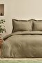 Uniq 100% Cotton Single Satin Duvet Cover Set Khaki - 2
