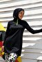 ملابس سباحة Rivamera مكونة من 4 قطع سوداء منقوشة ومغلقة بالكامل R1116 - 4
