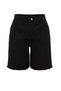Black High Waist Wide Leg Straight Jeans Shorts Tbbss22Je00012 - 7