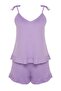 Lila Askılı Örme Fırfır Detaylı Şortlu Pijama Takımı TBBSS22PT0564 - 6