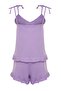 Lila Askılı Örme Fırfır Detaylı Şortlu Pijama Takımı TBBSS22PT0564 - 8