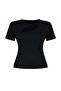 Siyah Fitted/Vücuda Oturan Fitiili Cut-Out Detaylı Crop Örme Bluz TBBSS22AF00020 - 7