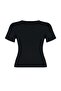 Siyah Fitted/Vücuda Oturan Fitiili Cut-Out Detaylı Crop Örme Bluz TBBSS22AF00020 - 9