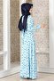 Silk Satin Patterned Dress Blue - Fashion Showcase Design - FSC3043 - 4