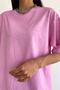 Women's Pink New Season Washed Loose Oversize T-Shirt - 3