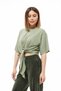 Green Crew Neck Waist Tie T-shirt - 3