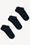 3-Piece Red Detailed Basic Cotton Booties Socks