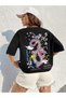 Large Size Colorful Dragon Front and Back Printed Oversize Crew Neck Summer Cotton T-shirt - 3