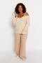 Beige Wide Collar Strap Detailed Knitwear Sweater TBBAW24AN00025 - 3