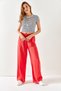 Women's Coral Waist Elasticated Laced Palazzo Linen Trousers PNT-19000219 - 4