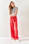 Women's Coral Waist Elasticated Laced Palazzo Linen Trousers PNT-19000219 - 7