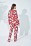 Patterned Buttoned Viscose Pajama Set - 4