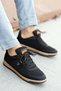 Men's Black Smoked Casual Lace-Up Mesh Anti-Sweat Flexible Sneaker Classic Sports Shoes - 2